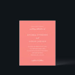 Modern Bold Vibrant Coral Wedding Invitation<br><div class="desc">This design is part of a bold and vibrant coral wedding invitation suite featuring elegant typography and a clean, modern layout. The rich coral hue creates a warm, eye-catching statement while maintaining a refined and timeless feel. Perfect for couples seeking a fresh, contemporary design with a lively yet sophisticated color...</div>