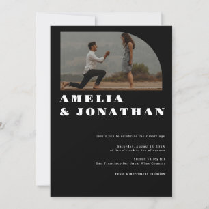 Modern Bold Wedding Convite de Fotografia Boho A