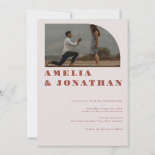 Modern Bold Wedding Convite de Fotografia Boho A