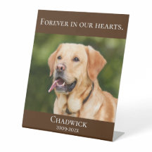 Modern Brown Add Photo Pet Memorial Sign
