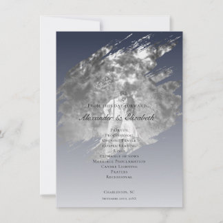 Modern Brushstroke Photo Wedding | Navy Blue
