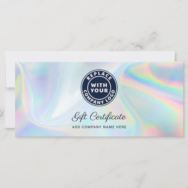 Modern Business Logo Holographic Gift Certificate (Frente)