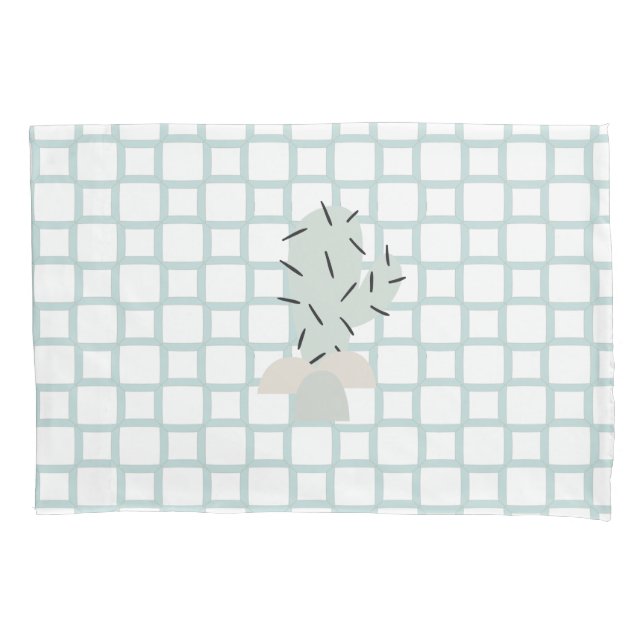 Modern Cactus Charm Pillowcase (Frente-Esquerda)