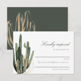 Modern Cactus Wedding Kindly Responder cartão RSVP