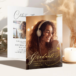 Modern Calligraphy Photo Graduation Announcement