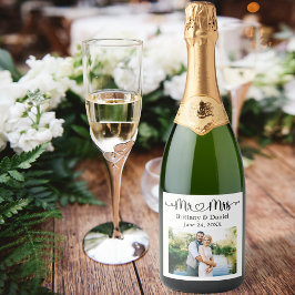 Modern Calliografia Heart Sr. e Sra. Wedding