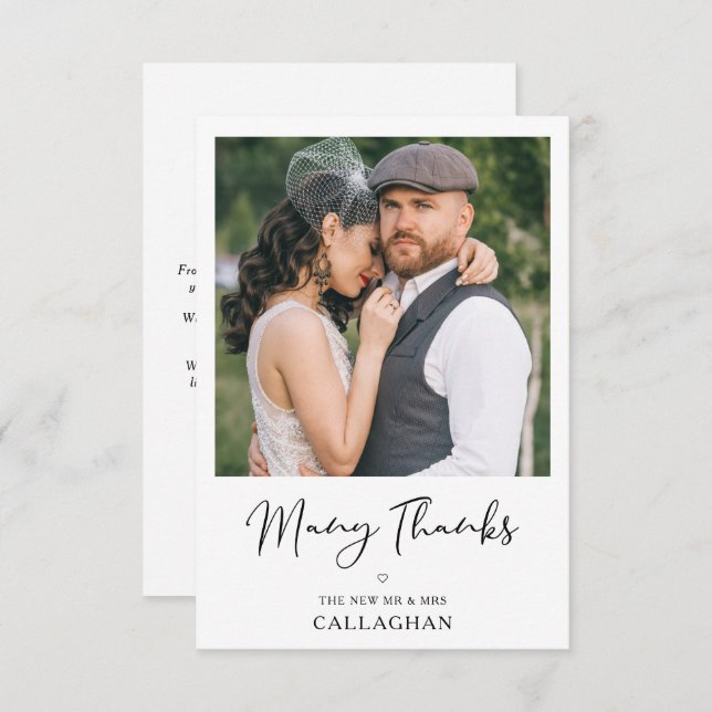 Modern Chic Script Vintage effect Couple Wedding (Frente/Verso)