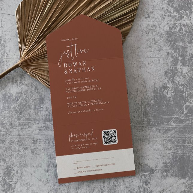Modern Chic Terracotta Apenas Adora Casamento com  (Criador carregado)