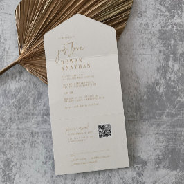 Modern Chic Vintage Dourado Apenas Ame Casamento c