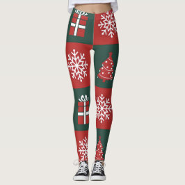 Modern Christmas Icons Pattern Leggings