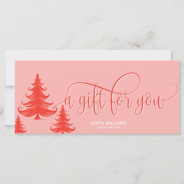 Modern Christmas Tree Voucher Gift Certificate (Frente)