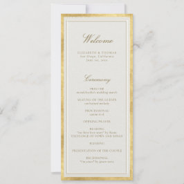 Modern Classic Ecru Gold Formal Wedding Program
