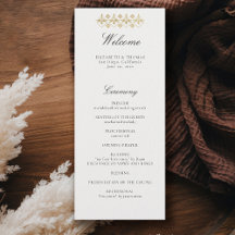 Modern Classic Formal Golden Lys Wedding Program