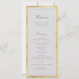 Modern Classic Gold Ivory Formal Wedding Program