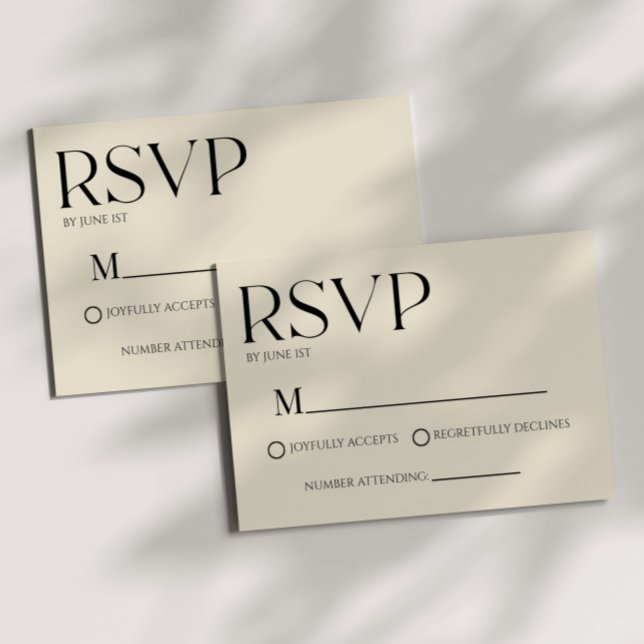 Modern Classic Minimal Simple Wedding RSVP Card (Criador carregado)