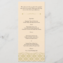 Modern Damask in Ivory Dourado Wedding Menu