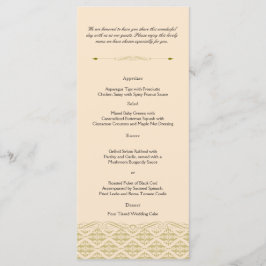 Modern Damask in Ivory Dourado Wedding Menu