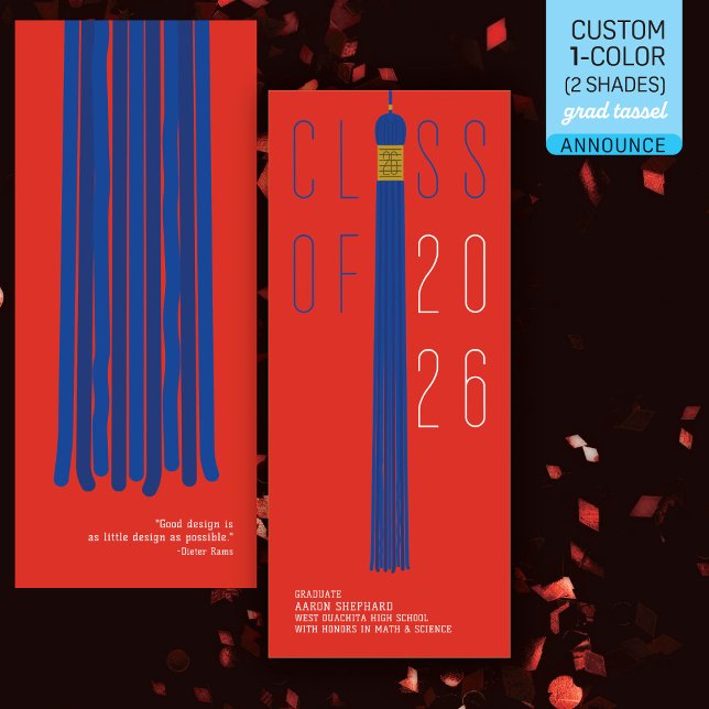 Modern Design Grad Announcement | Color-Editable (Criador carregado)