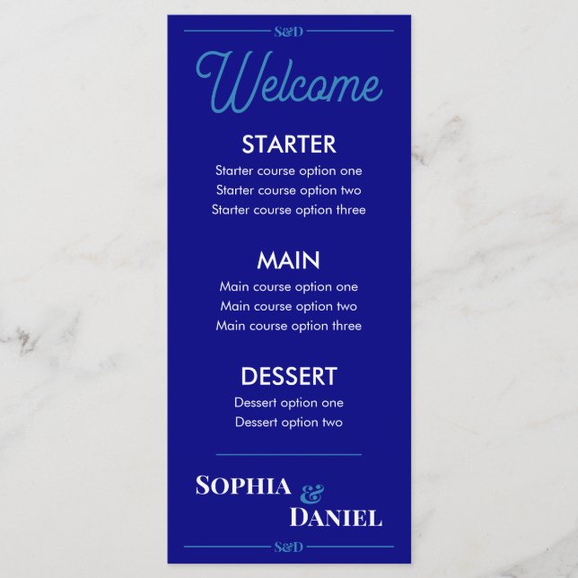 Modern Editable Wedding Menu (Frente)