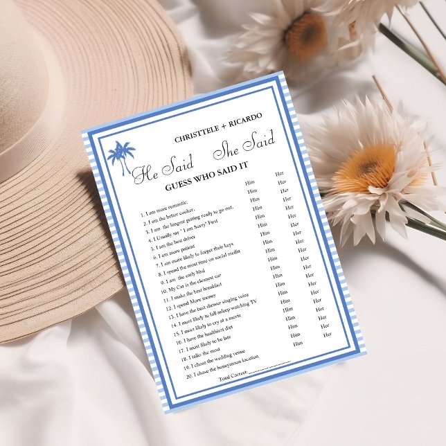 Modern Ele disse que ela disse cartão de Chá de pa (Criador carregado)