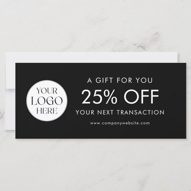 Modern Elegant Business Logo Discount Card (Verso)