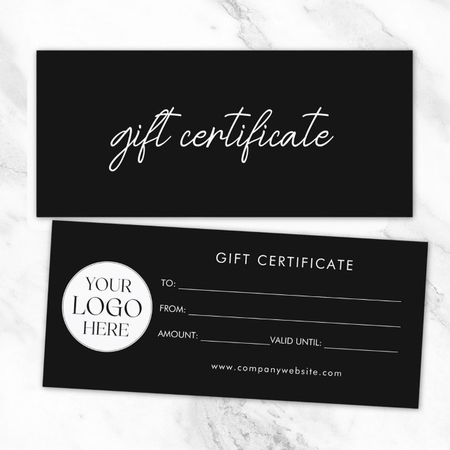 Modern Elegant Business Logo Gift Certificate (Front and Back)