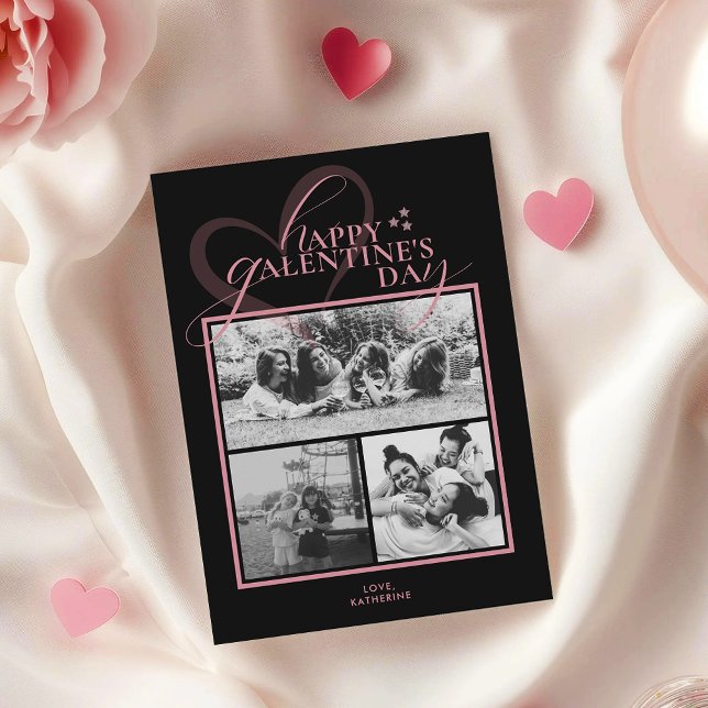 Modern Elegant Chic Photo Galentine's Day Card (Criador carregado)