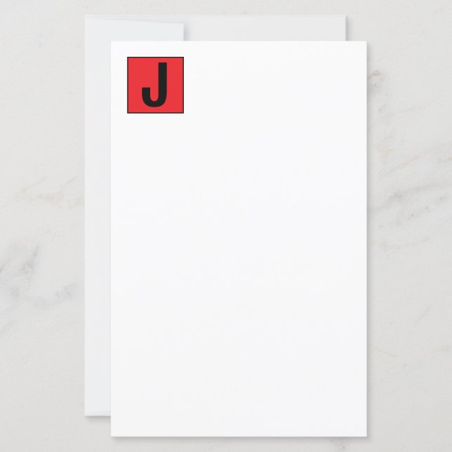 Modern Elegant Plain Professional Monogram Paper (Frente)