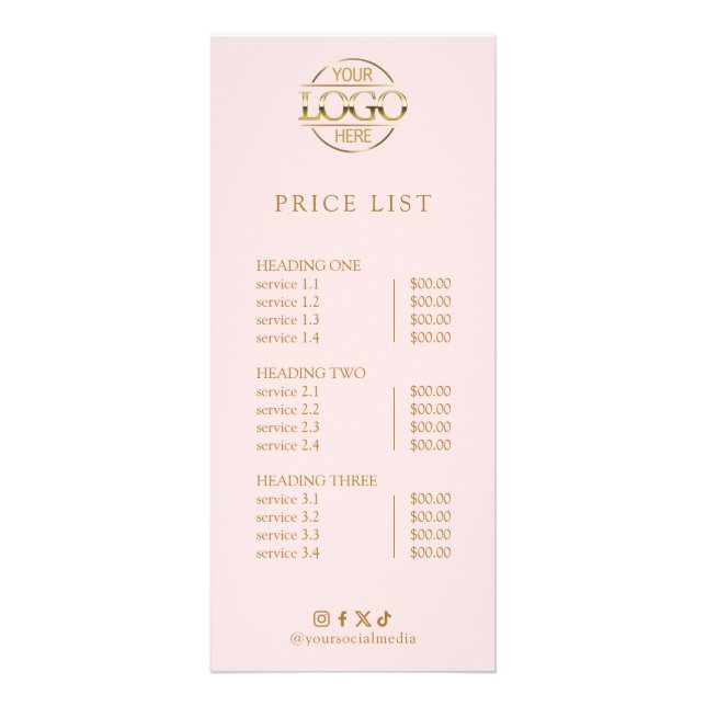 Modern Elegant Professional Logo Menu Price List (Frente)