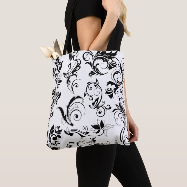 Modern Elegant Trendy Decorative Tote Bag (Close Up)