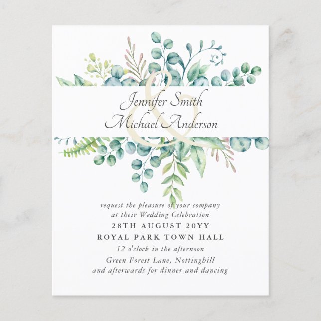 Modern Eucalyptus Wedding Ampersand Greenery (Frente)