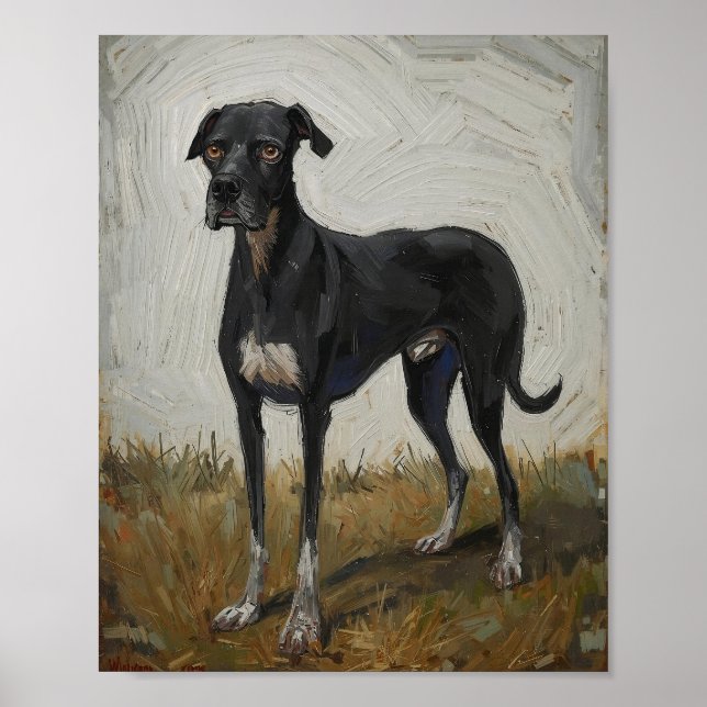  Modern Expressionist Dog Art Poster (Frente)