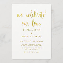 Modern Faux Dourado no Convite para Casamento Bran