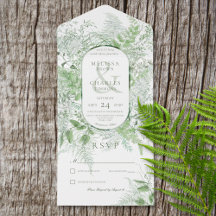 Modern Fern Green Foliage White Sem Janto