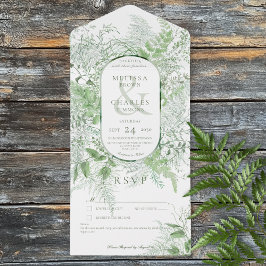 Modern Fern Green Foliage White Sem Janto