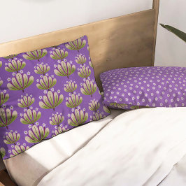 Modern Floral Pattern in Purple and Green