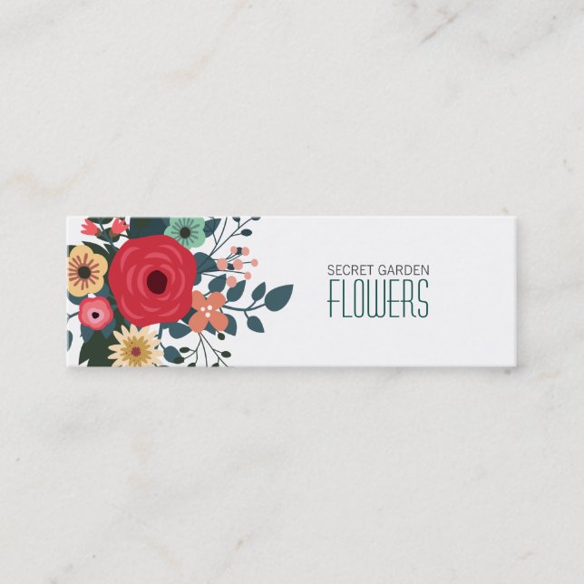Modern Florist - Cartões de visitas Skinny (Frente)
