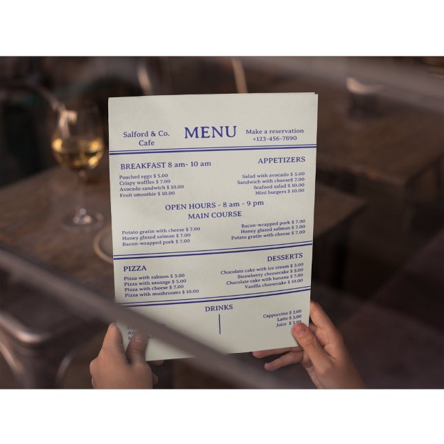 Modern Food Restaurant Cafe Menu Card (Criador carregado)