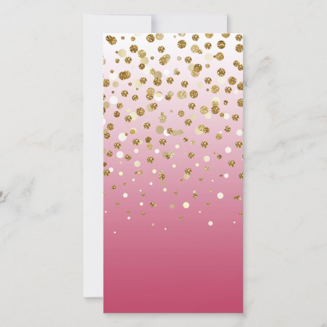 Modern Girly gold glitter confetti Pink Gradient (Frente)