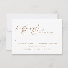Modern Gold Script Wedding Meal Options RSVP