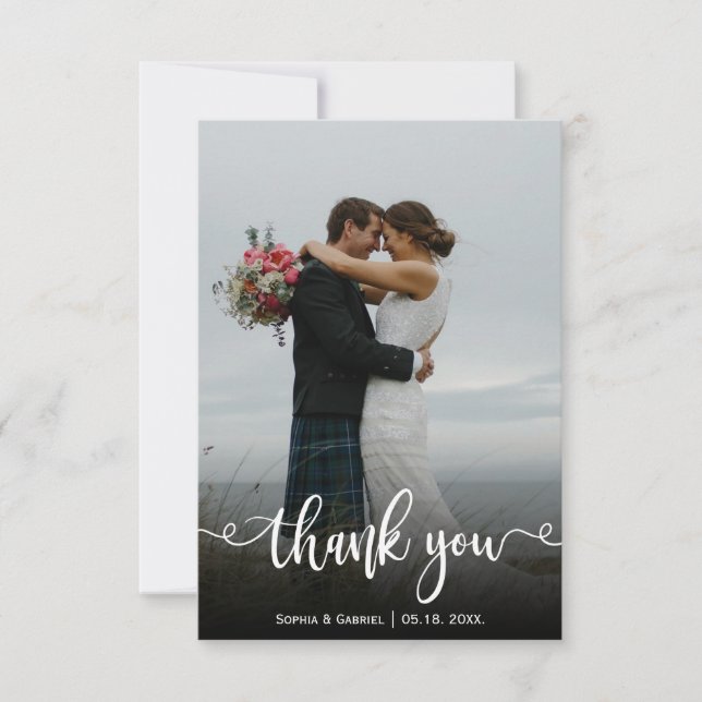 Modern Hand - Letra Cartões de agradecimentos Foto (Frente)