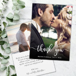 Modern Hand - Letra Cartões de agradecimentos Foto<br><div class="desc">A Mão Moderna Inscreve O Cartões de agradecimentos Fotográfico De Casamento. Obrigado de casamento do Na moda moderno, modelo de cartão postal com uma foto vertical do cheio na frente, com o texto de sobreposição "Obrigado" em uma letra de script de tipografia escrita à mão, em branco, na foto. Personalize...</div>