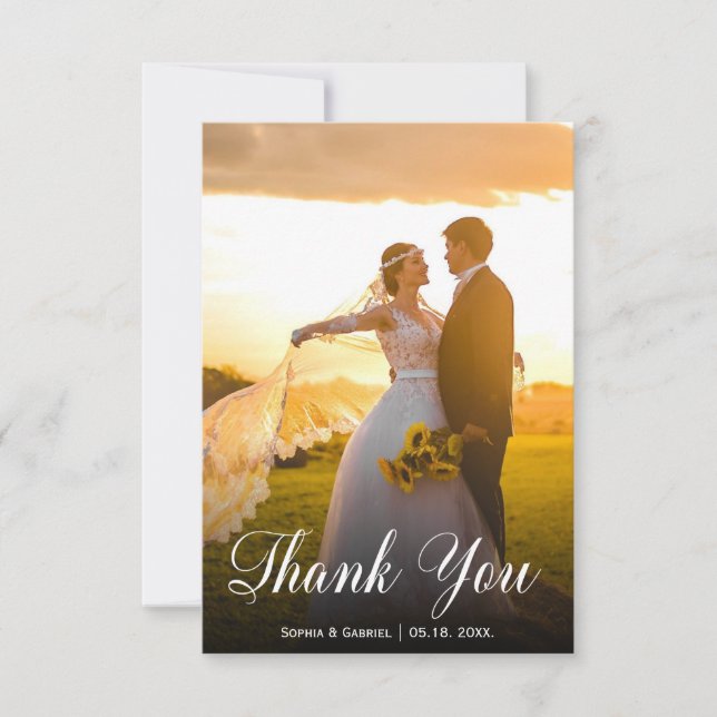 Modern Hand - Letra Cartões de agradecimentos Foto (Frente)