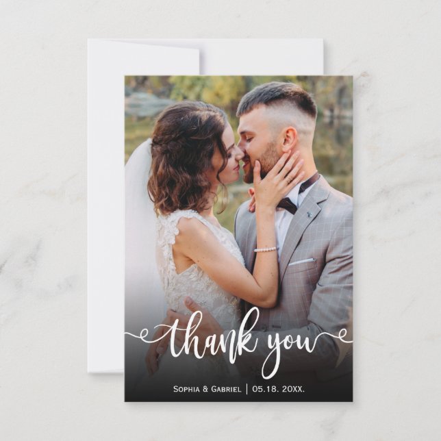 Modern Hand - Letra Cartões de agradecimentos Foto (Frente)