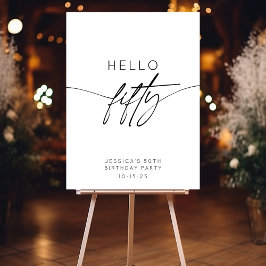 Modern Hello 50th Festa de aniversário Welcome