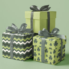 Modern Irish Clover Lines em conjunto verde de 3
