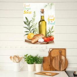 Modern Mediterranean Kitchen Poster