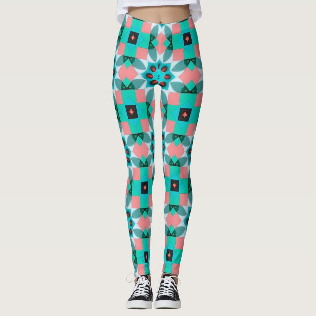 Modern Mediterranean Pattern Leggings (Frente)