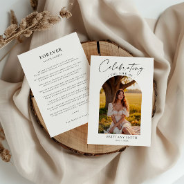 Modern Memorial Photo Funeral Sympathy Prayer Card