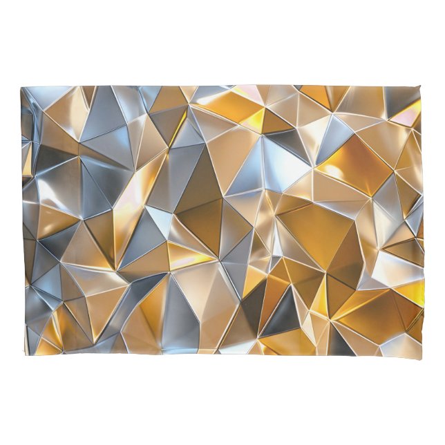 Modern Metallic Abstract Gold Silver Geometric (Frente)